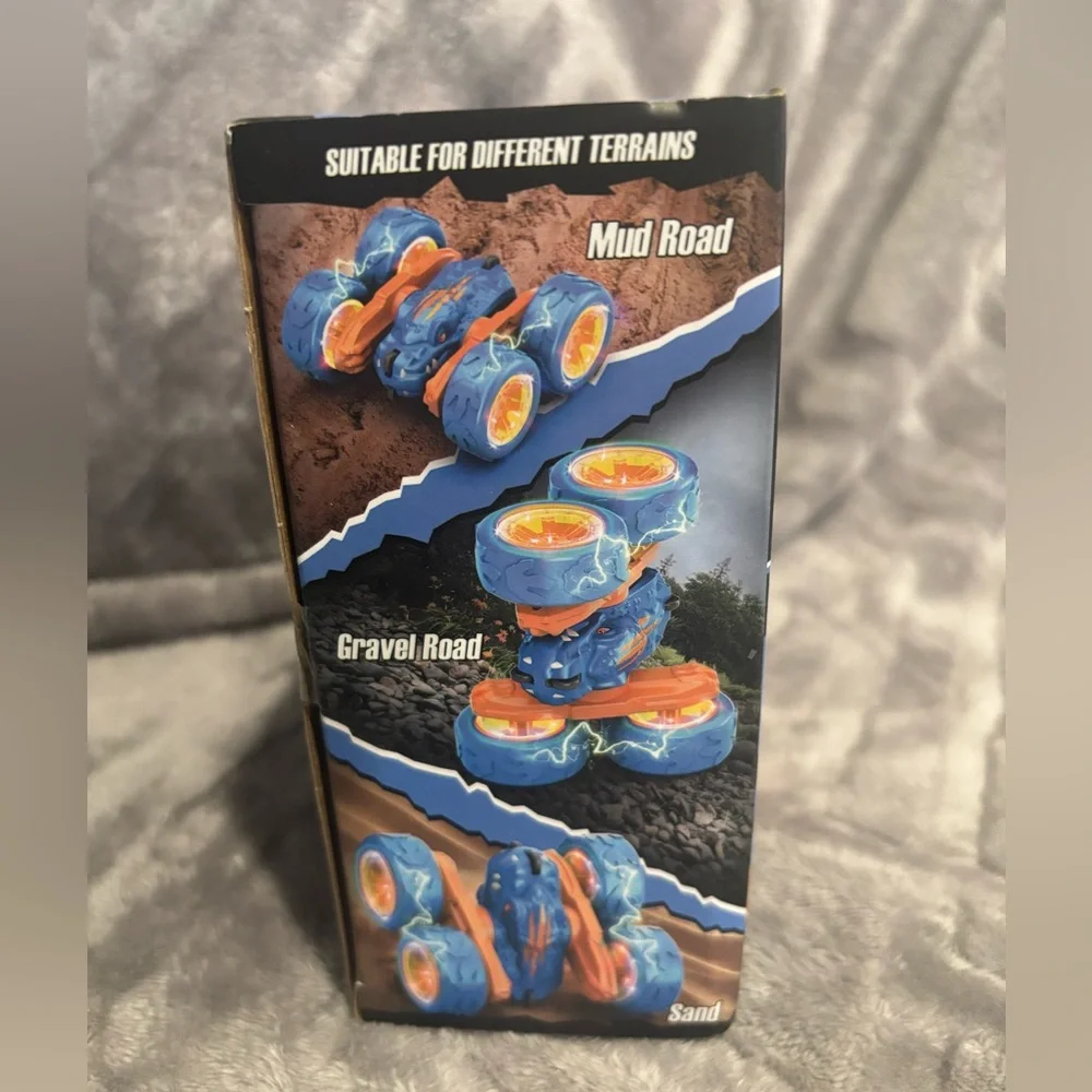 Remote Control Car, for Boys Ages 4-12, Double‎ Sided 360°Rotating- Dinosaur
